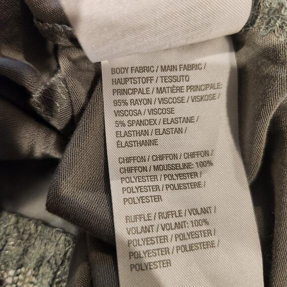 LOGO By Lori Goldstein Green Lace Swiss Dot Tank Top Size 3X Flowy Beach Coastal - Picture 7 of 11